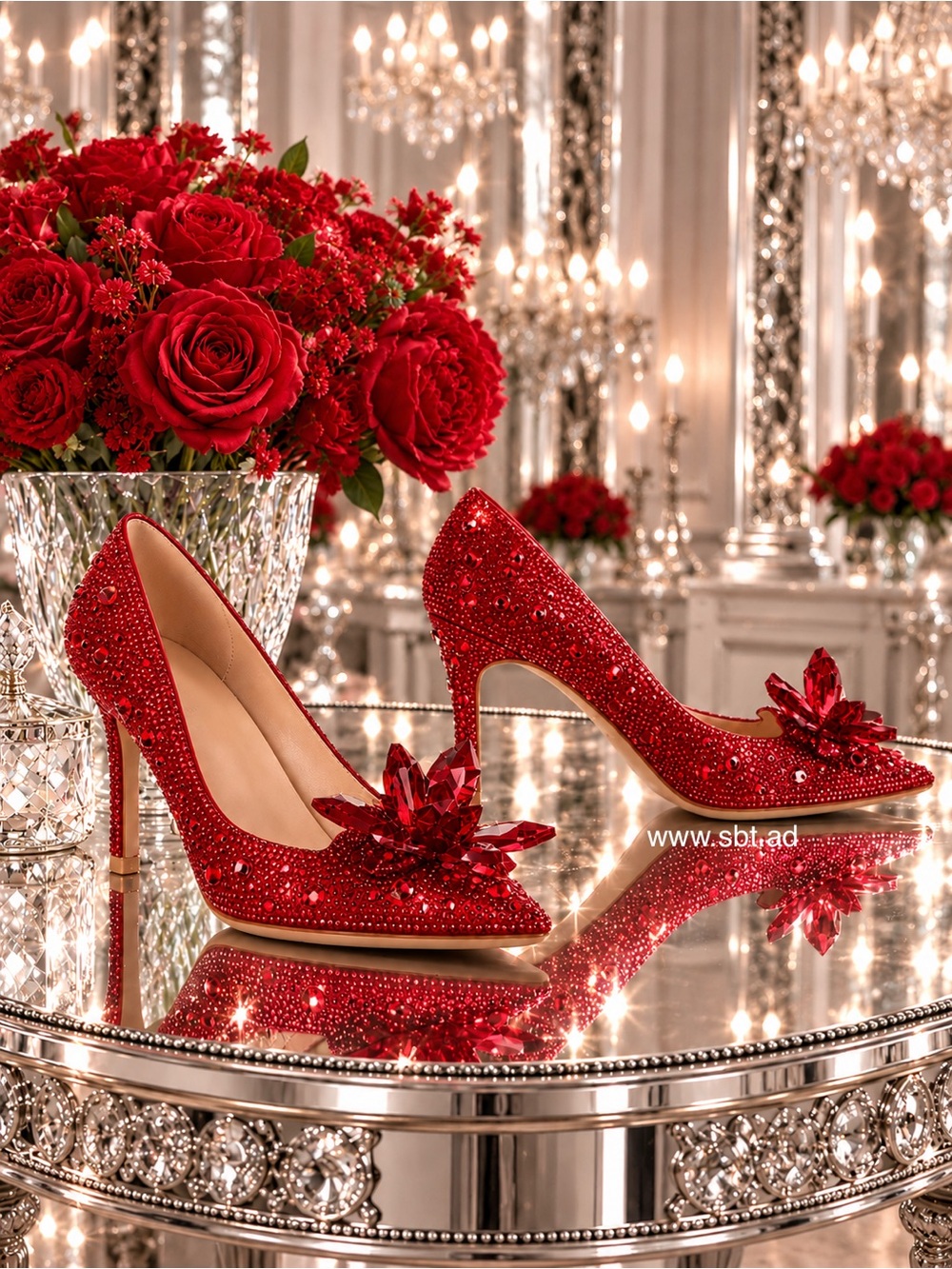 NEW Cinderella Shoes Sparkling Bling Swarovski Crystal Wedding Heels Pumps +Gift - Picture 12 of 12